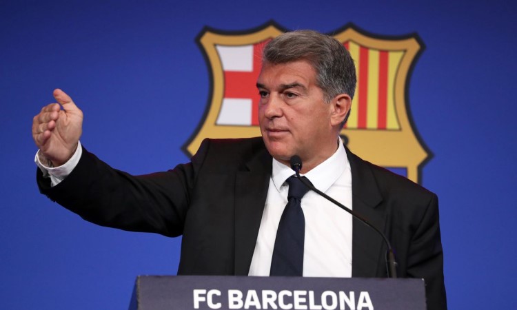 Chủ tịch Barca Laporta quả quyết rằng Barca không làm gì sai trong vụ thành lập Super League. Ảnh: EFE.
